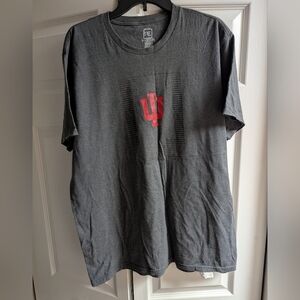 IU Hoosiers Gray and Red Logo Tee